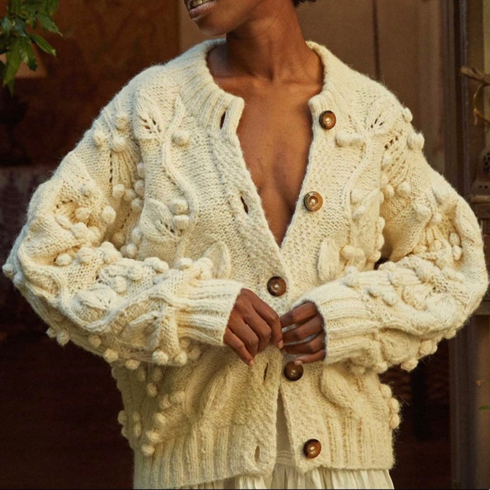 Doen Skye Cardigan Sweater Cream Small